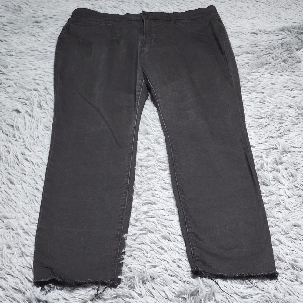ana a new approach Jeans Womens 16 Black Denim High Rise Skinny Raw Hem a.n.a